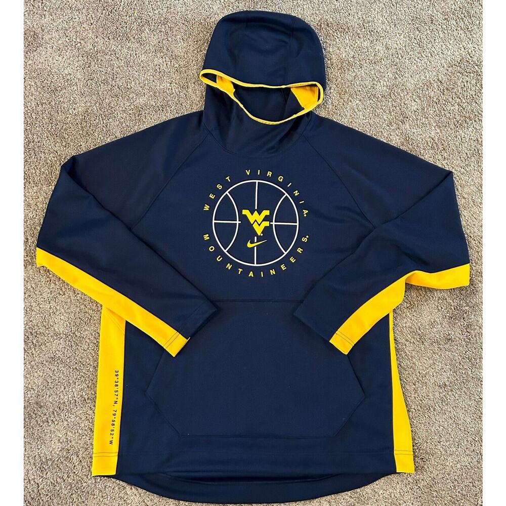 West Virginia Nike Dri Fit Hoodie Mens XL Mountaineers Hooded Navy Activewear